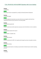 C214 - FINANCIAL MANAGEMENT Questions with Correct Solutions