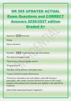 NR 565 UPDATED ACTUAL&NewLine;Exam Questions and CORRECT&NewLine;Answers 2026&sol;2027 edition&NewLine;Graded A&plus;