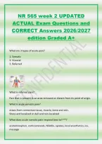 NR 565 week 2 UPDATED&NewLine;ACTUAL Exam Questions and&NewLine;CORRECT Answers 2026&sol;2027&NewLine;edition Graded A&plus;