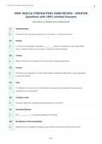 MHIC NASCLA CONTRACTORS EXAM REVIEW &ndash; UPDATED&NewLine;Questions with 100&percnt; Verified Answers