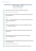 MHIC NASCLA Contractors Guide &ndash; UPDATED Questions with&NewLine;100&percnt; Verified Answers
