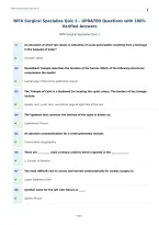NIFA Surgical Specialies Quiz 1 &ndash; UPDATED Questions with 100&percnt;&NewLine;Verified Answers