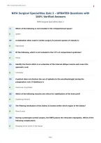 NIFA Surgical Specialities Quiz 2 &ndash; UPDATED Questions with&NewLine;100&percnt; Verified Answers
