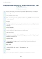 NIFA Surgical Specialties Quiz 3 &ndash; UPDATED Questions with 100&percnt;&NewLine;Verified Answers&NewLine;