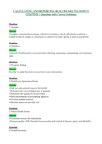 Calculating And Reporting Healthcare Statistics Chapter 1 Questions With Correct
