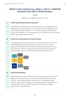 NR226- Funds&colon; Patient Care- Week 1&colon; Clinical Judgment&NewLine; &ndash; UPDATED Questions with 100&percnt; Verified Answers