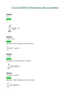 CALCULUS DERIVATIVES Questions with Correct Solutions