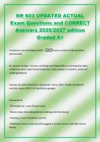 NR 603 UPDATED ACTUAL&NewLine;Exam Questions and CORRECT&NewLine;Answers 2026&sol;2027 edition&NewLine;Graded A&plus;&NewLine;Vestibular neuritis&sol;labyrinth
