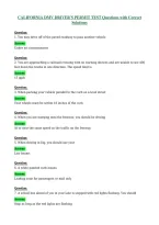 CALIFORNIA DMV DRIVER-S PERMIT TEST Questions with Correct Solutions