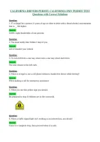 California Drivers Permit&comma; California Dmv Permit Test Questions With Correct Solutions