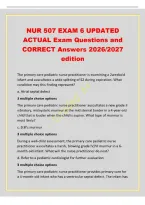 NUR 507 EXAM 6 UPDATED&NewLine;ACTUAL Exam Questions and&NewLine;CORRECT Answers 2026&sol;2027&NewLine;edition&NewLine;The primary care pediatric nurse practitioner is examining a 2weekold&NewLine;infant and auscultates a wide splitting of S2 during expiration&period; What&NewLine;condition may this finding