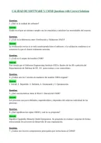 CALIDAD DE SOFTWARE Y CMMI Questions with Correct Solutions