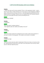CAPP ANALYSIS Questions with Correct Solutions