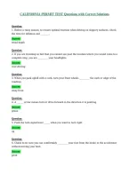 CALIFORNIA PERMIT TEST Questions with Correct Solutions
