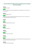 CALVIN COMM 145 INTRO TO FILM AND MEDIA EXAM 1 Questions with Correct Solutions