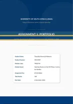 TMS3734 Assignment 5 2026 Portfolio Due 4 November 2026