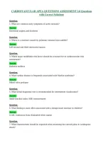 CARDIOVASCULAR APEA QUESTIONS ASSESSMENT 2&period;0 Questions with Correct Solutions