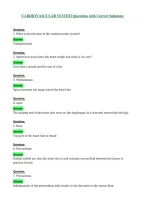 CARDIOVASCULAR SYSTEM Questions with Correct Solutions