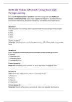 Portage Learning NURS 231 Module 3 Exam &vert; Pathophysiology &lpar;2026&rpar; Actual Q&A PDF