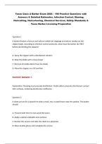 Texas Class A Barber Exam 2026 &ndash; Licensing Practice Questions & Answers