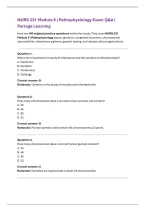 Portage Learning NURS 231 Module 5 Exam &vert; Pathophysiology &lpar;2026&rpar; Actual Q&A PDF