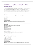 Portage Learning NURS 231 Module 8 Exam &vert; Pathophysiology &lpar;2026&rpar; Actual Q&A PDF