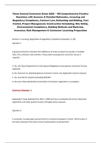 Texas General Contractor Exam 2026 &ndash; Practice Questions & Answers