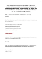 Texas Plumbing Contractor License Exam 2026 &ndash; Practice Questions & Answers