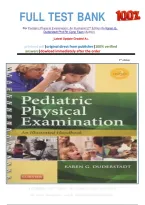 FULL TEST BANK&Tab; &NewLine;For Pediatric Physical Examination&colon; An Illustrated 2nd Edition By Karen G&period;  Duderstadt Phd Rn Cpnp Faan &lpar;Author&rpar;&NewLine;Latest Update Graded A&plus;&period;&NewLine;