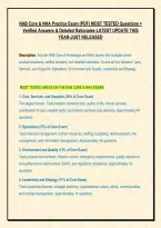 NAB Core & NHA Practice Exam &lpar;PDF&rpar; MOST TESTED Questions &plus; &NewLine;Verified Answers & Detailed Rationales-LATEST UPDATE THIS &NewLine;YEAR-JUST RELEASED 
