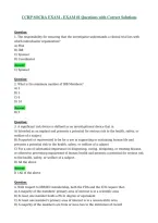 CCRP SOCRA EXAM - EXAM -1 Questions with Correct Solutions