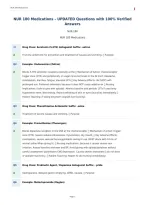 NUR 180 Medications &ndash; UPDATED Questions with 100&percnt; Verified&NewLine;Answers