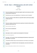 NU 180 - Week 1 &ndash; UPDATED Questions with 100&percnt; Verified&NewLine;Answers