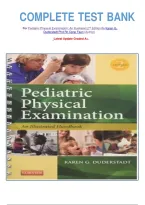 COMPLETE TEST BANK&Tab;&NewLine;For Pediatric Physical Examination&colon; An Illustrated 2nd Edition By Karen G&period;  Duderstadt Phd Rn Cpnp Faan &lpar;Author&rpar;&NewLine;Latest Update Graded A&plus;&period;&NewLine;