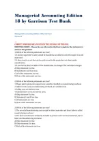 Managerial Accounting&comma; 18th Edition by Garrison &ndash; Test Bank