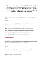 USVI Water Treatment Operator Level I Exam 2021 &ndash; Practice Questions & Answers