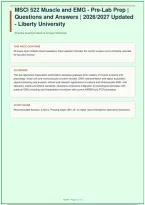MSCI 522 Muscle and EMG Pre-Lab Prep Questions and Answers 2026&sol;2027 Updated Liberty University &vert; 50 Questions &vert; 2026&sol;2027&NewLine;
