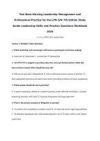 Test Bank Nursing Leadership Management and Professional Practice for the LPN LVN 7th Edition Study Guide Leadership Skills and Practice Questions Workbook 2026