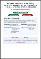 N108 Med Surg Final Mock Exam Questions and Answers with Rationales Updated Eastwick College &vert; 99 Questions &vert; 2026&sol;2027&NewLine;