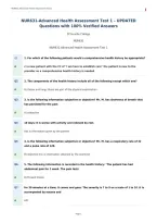 NUR631-Advanced Health Assessment Test 1 &ndash; UPDATED&NewLine;Questions with 100&percnt; Verified Answers