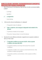 Nurs 312 Exam 1 Review &vert; Pathophysiology Concepts &vert; &NewLine;Practice Test Bank & Answer Key