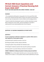PN Exit HESI Exam Questions and Correct Answers &vert; Practical Nursing Exit Exam 2026&ndash;2027