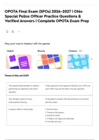 OPOTA Final Exam &lpar;SPOs&rpar; 2026&ndash;2027 &vert; Ohio Special Police Officer Practice Questions & Verified Answers &vert; Complete OPOTA Exam Prep