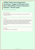 ATSSA Traffic Control Supervisor Technician Flagger Certification Exam Bank NEW Edition Practice Questions Answers Review Guide &vert; 140 Questions &vert; 2026&sol;2027&NewLine;