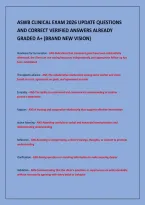 Aswb Clinical Exam 2026 Update Questions&NewLine;And Correct Verified Answers Already&NewLine;Graded A&plus; &lpar;Brand New Vision&rpar;