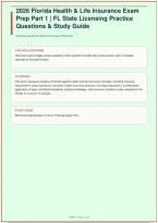 Florida Health & Life Insurance Exam Prep Part 1 &vert; FL State Licensing Practice Questions & Study Guide &vert; Florida State University &vert; 150 Questions &vert; 2026&sol;2027&NewLine;