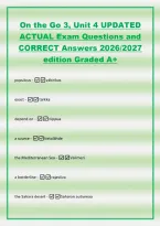 On the Go 3&comma; Unit 4 UPDATED&NewLine;ACTUAL Exam Questions and&NewLine;CORRECT Answers 2026&sol;2027&NewLine;edition Graded A&plus;