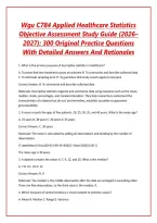 Wgu C784 Applied Healthcare Statistics Objective Assessment Study Guide &lpar;2026&ndash;2027&rpar;&colon; 300 Original Practice Questions With Detailed Answers And Rationales