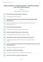 NURS 618 Module 1 Test Bank Questions &ndash; UPDATED Questions&NewLine;with 100&percnt; Verified Answers