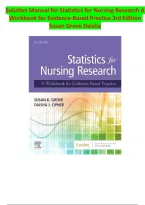 Statistics for Nursing Research&colon; A Workbook for Evidence-Based Practice&comma; 3rd Edition &ndash; Exercises Answer Key